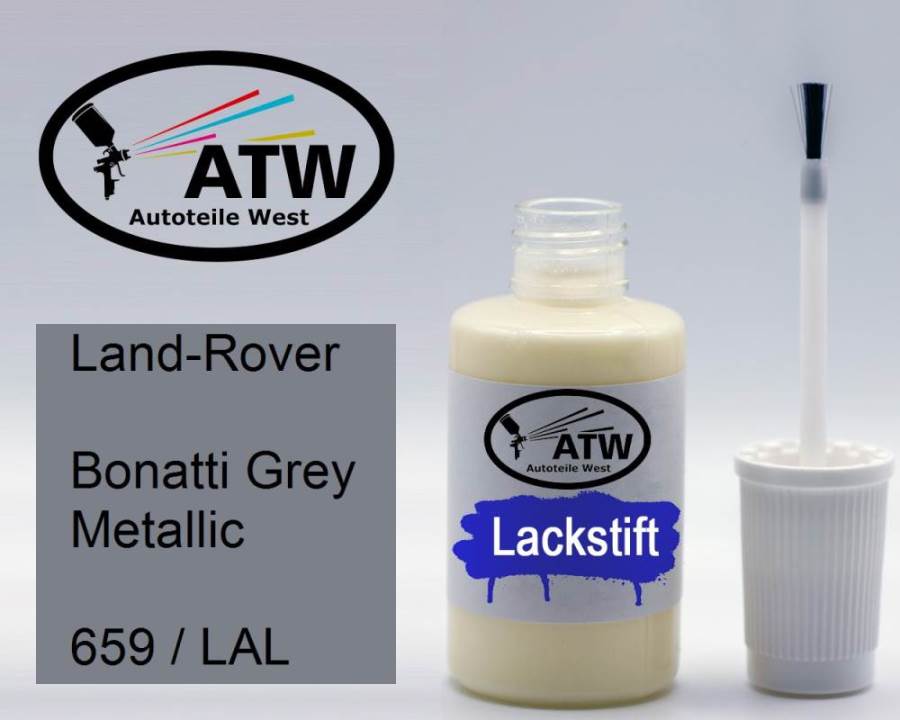 Land-Rover, Bonatti Grey Metallic, 659 / LAL: 20ml Lackstift, von ATW Autoteile West.